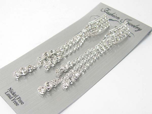 Rhinestone long drop earring