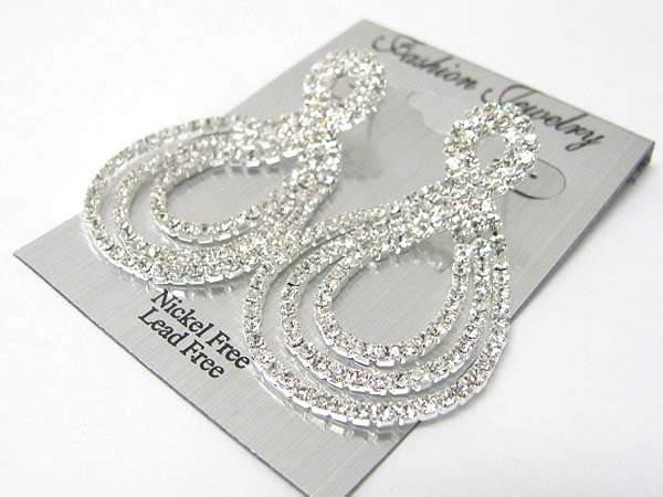 Rhinestone multi oval earring