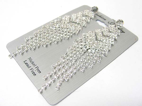 Rhinestone multi row drop earring