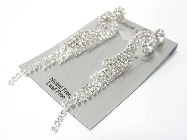 Rhinestone long drop earring