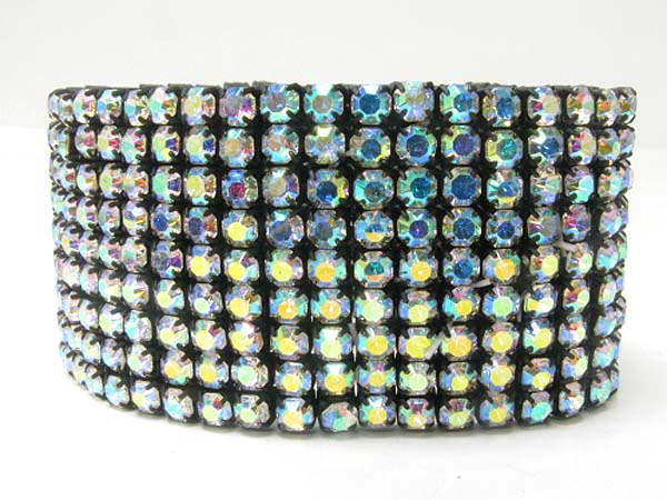 1 row gunmetal rhinestone stretch bracelet