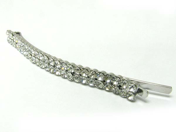 Double row crystal hair pin