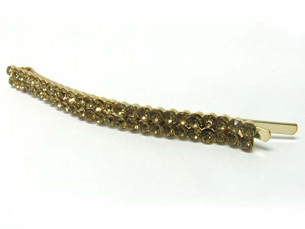 Double row crystal hair pin