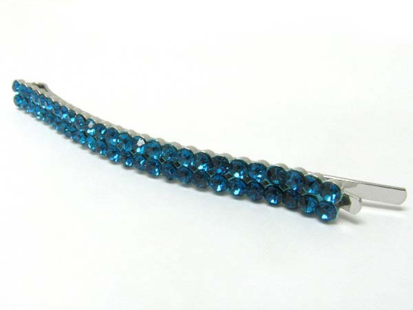 Double row crystal hair pin