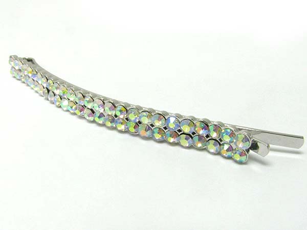 Double row crystal hair pin