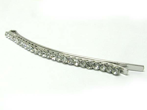 Single row crystal hair pin