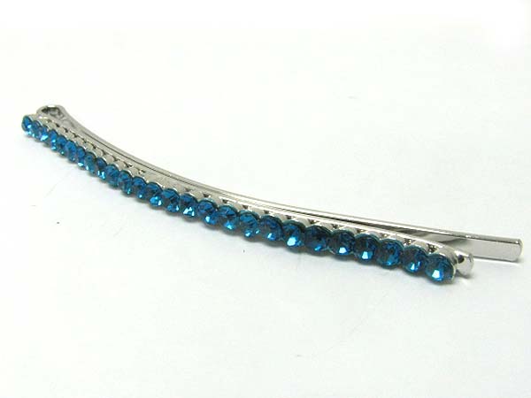 Single row crystal hair pin