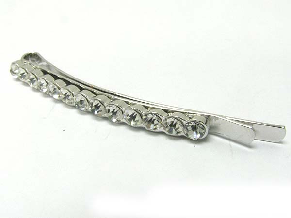 Short single row crystal hair pin