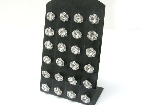 12 pair crystal post earring dozen set (it comes with display)  mens jewelry