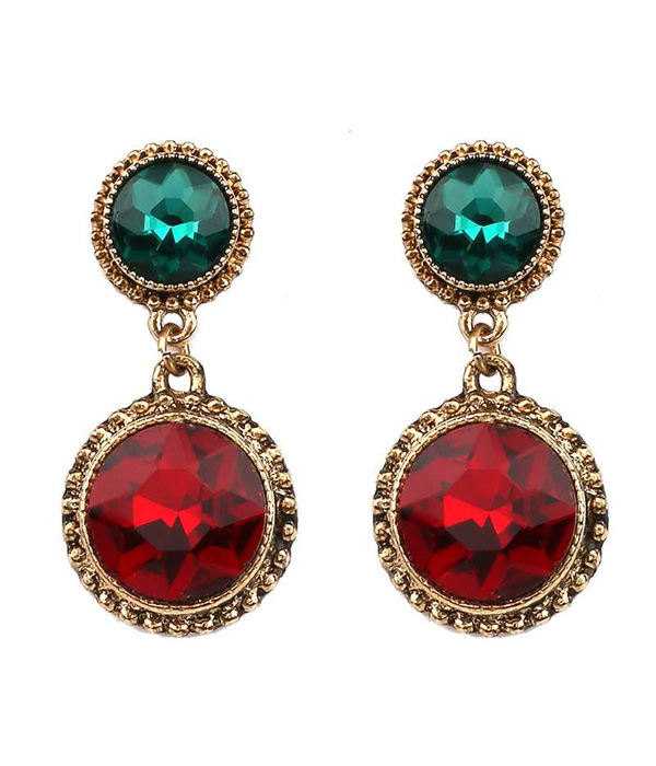 Facet glass drop earring