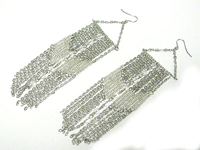 Seed beads tube and tassel drop earring