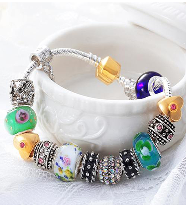 Pandora style interchangeable european charm bracelet -valentine