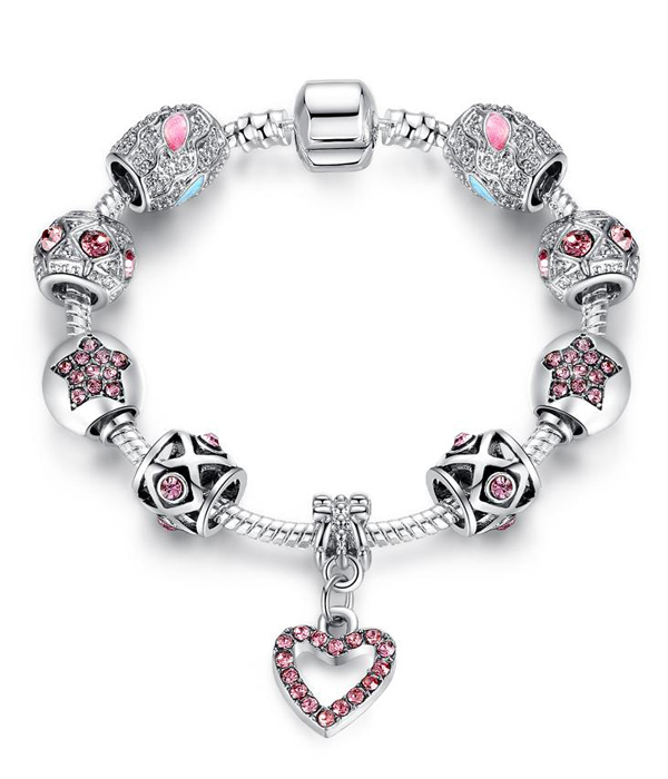 Euro style  interchangeable european charm bracelet -heart -valentine