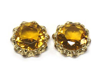 Cubic zirconia and crystasl deco earring