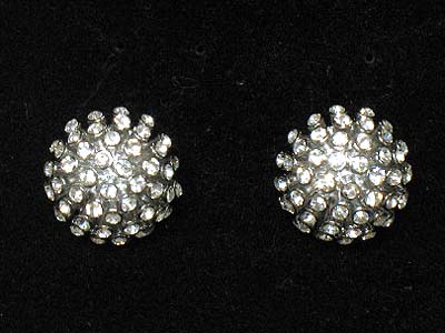 Crystal paved ball earring