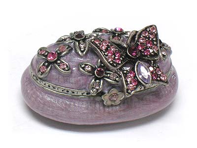 Crystal butterfly deco small jewelry box 