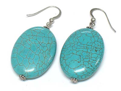 Turquois stone oval earring 