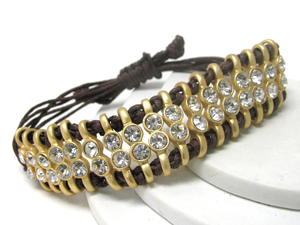 Crystal deco double thread link friendship bracelet