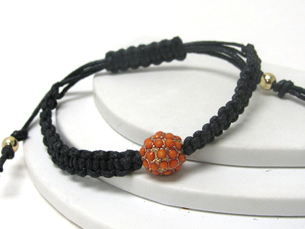 Crystal ball and twist rope friendship bracelet