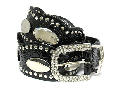 Crystal deco buckle fashion belt