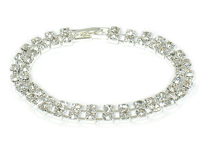 Double line rhinestone bracelet