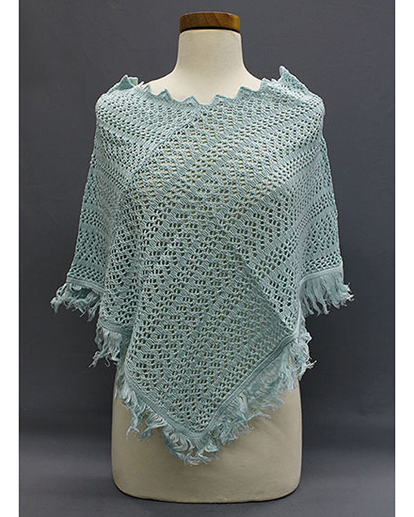 100% acrylic knit ponch style shawl