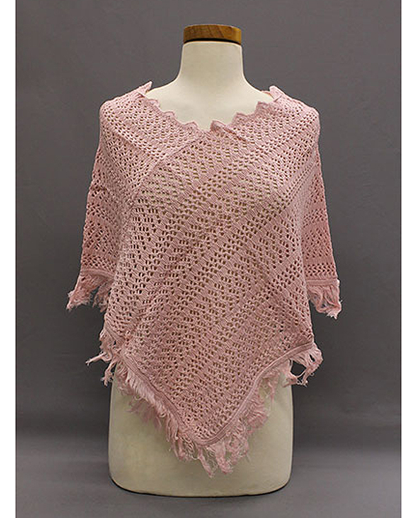 100% acrylic knit ponch style shawl