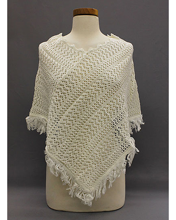 100% acrylic knit ponch style shawl