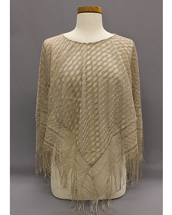 100% acrylic lace ponch style shawl