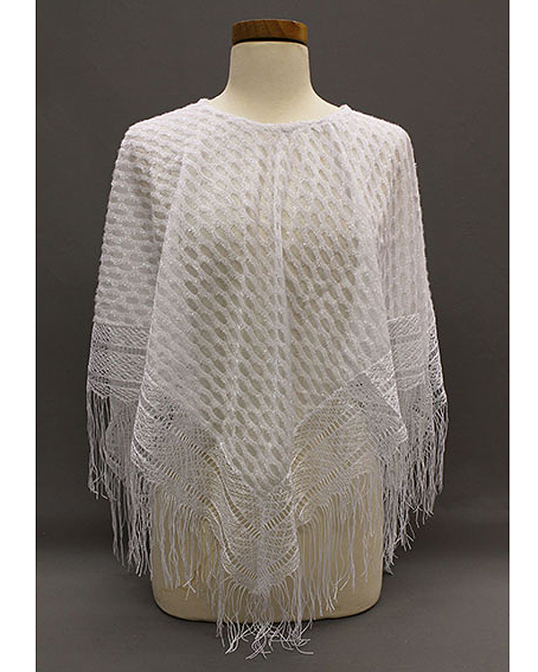 100% acrylic lace ponch style shawl