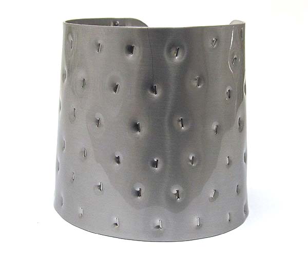 Architectural clipped  metal cuff bangle bracelet - wear resistant electro plating