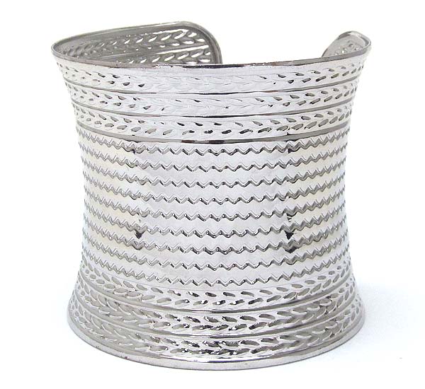 Metal casting wide metal bracelet