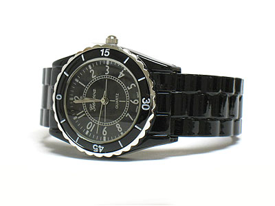 Designer style metal band cuff watch