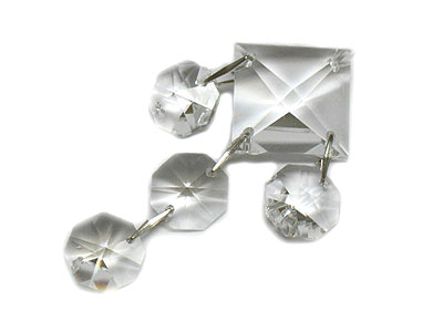 Crystal square and octagon drop sun catcher ornament