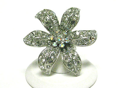 Crystal flower stretch ring