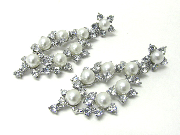 Crystal and pearl deop earring