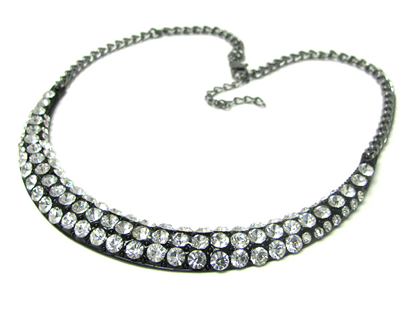 Crystal stud half chocker necklace