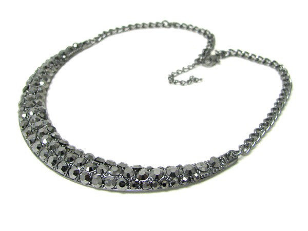 Crystal stud half chocker necklace