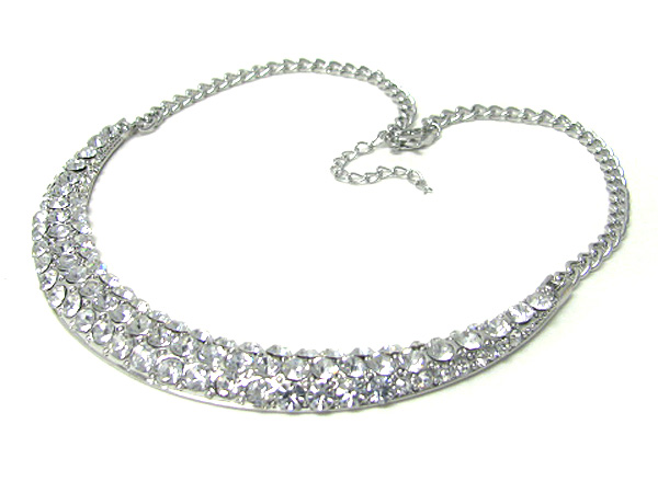 Crystal stud half chocker necklace