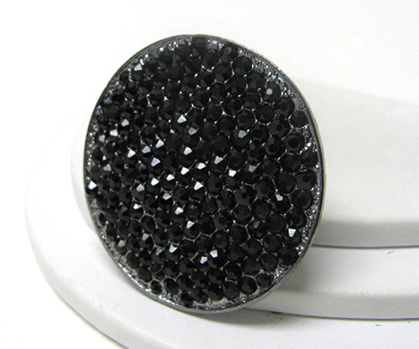 Crystal stud large disk stretch ring