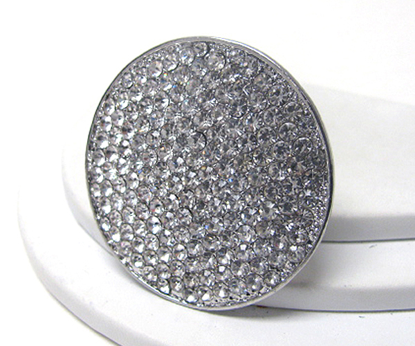 Crystal stud large disk stretch ring