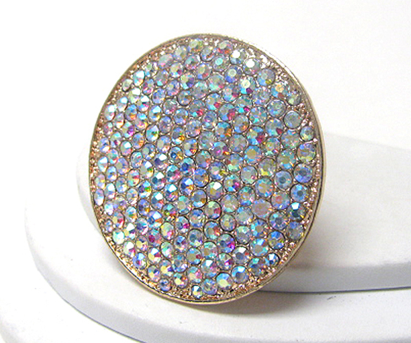 Crystal stud large disk stretch ring