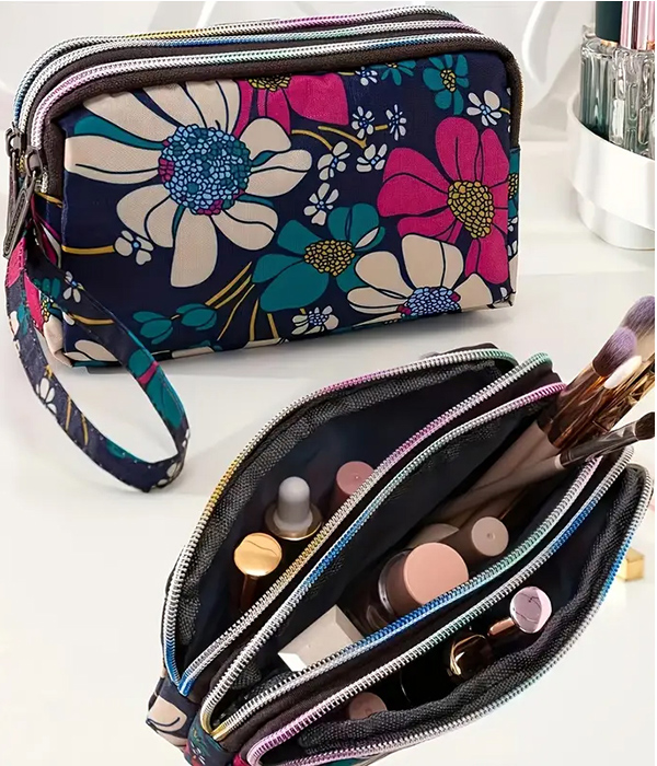 Flower portable travel accessories bag