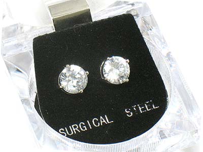 Simple cubic zirconia earring set - ice cube