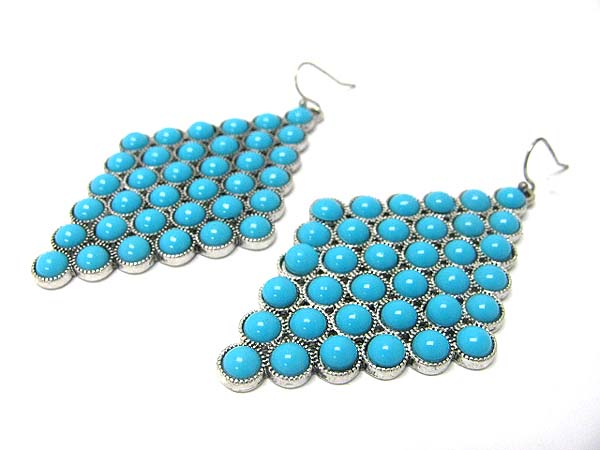 Seed stone deco rhombus drop earring