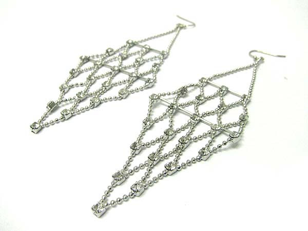 Crystal stud metal ball wired earring