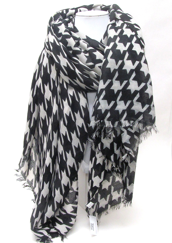 Houndstooth color mix scarf