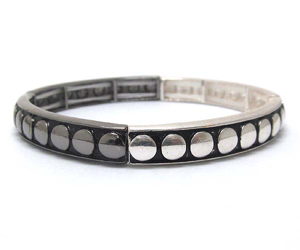 Multi metal doted patern stretch bracelet 