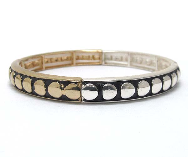 Multi metal doted patern stretch bracelet