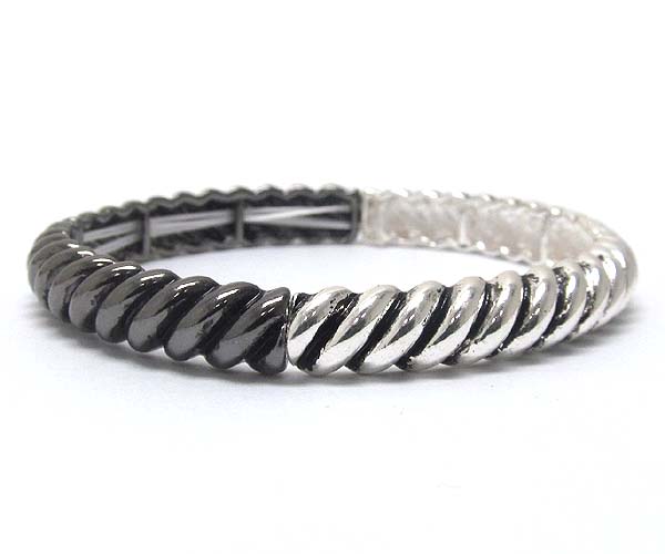 Twisted metal stretch bracelet